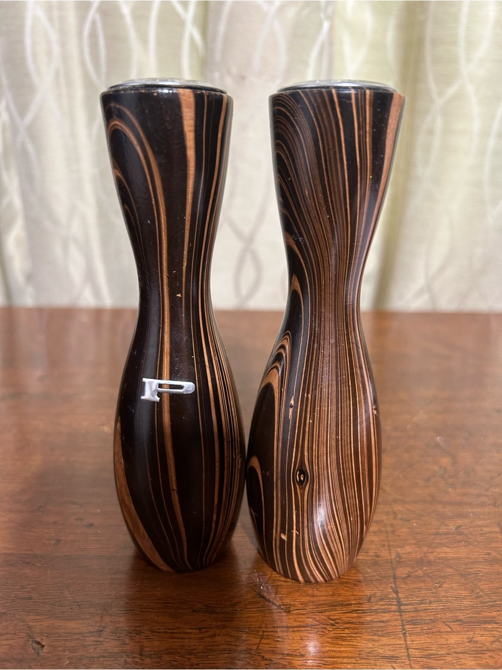 MCM Woodgrain Salt and Pepper Set in Brown